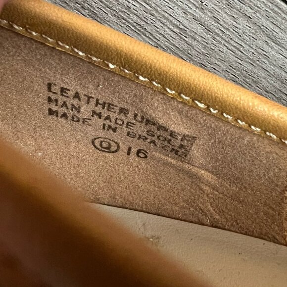 Vintage Bandolino Tan Square Toe Loafers Block Heel Size Size W7 - Picture 6 of 6